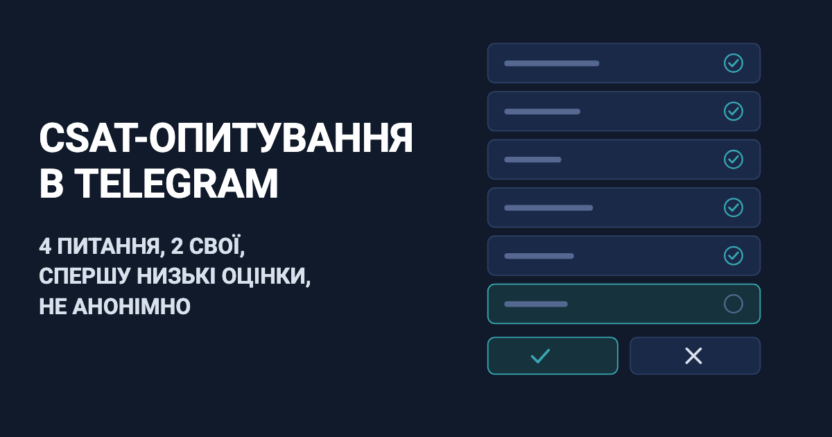 CSAT-опитування в Telegram: оцінка і причина
