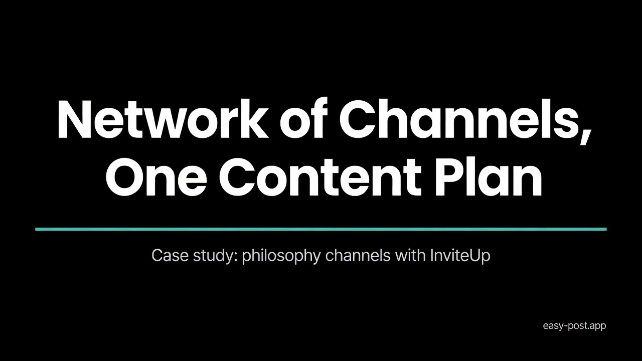 Running a Network of Philosophy Channels with InviteUp Content Plan