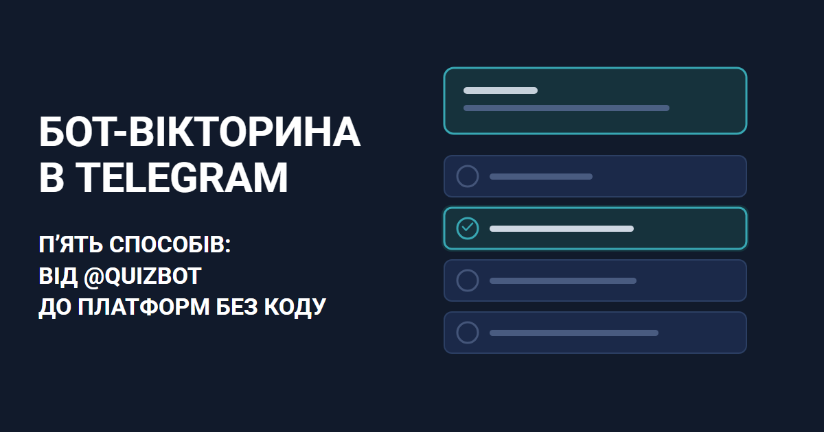Бот-вікторина в Telegram: 5 способів