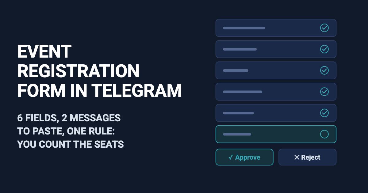 Event Registration Form in Telegram: 6 Fields
