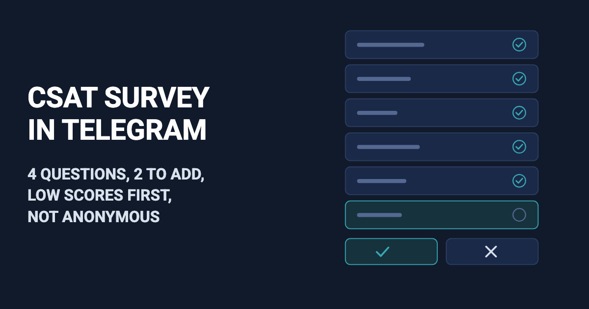 CSAT Survey in Telegram: Rating and a Reason