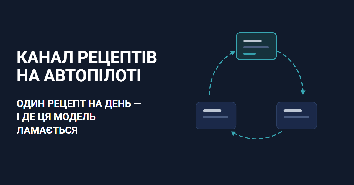 Як канал рецептів вийшов на автопілот
